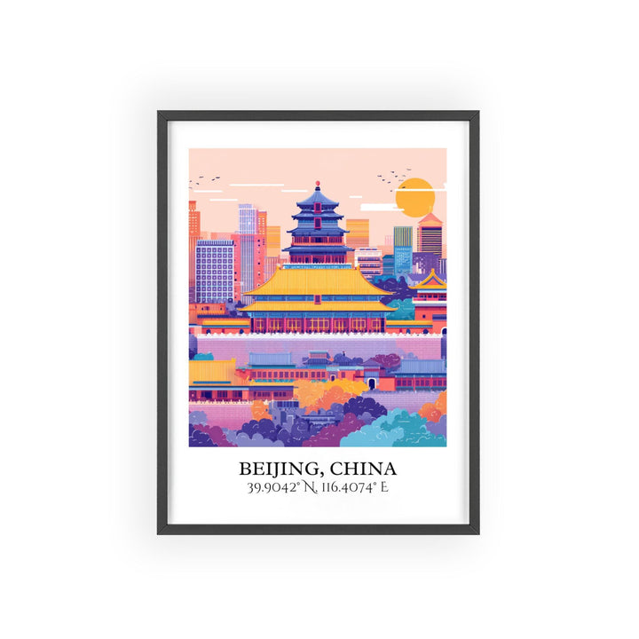 Beijing Art, Beijing Retro Travel Art, Beijing Home Decor, Beijing China Gift, China Travel Art, Travel Prints, Housewarming Gift