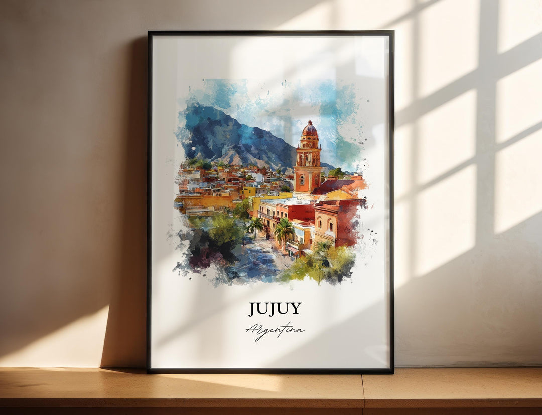 Jujuy Argentina Wall Art, Quebrada de Humahuaca Print, Argentina Watercolor Art, Jujuy Gift, Travel Print, Travel Poster, Housewarming Gift