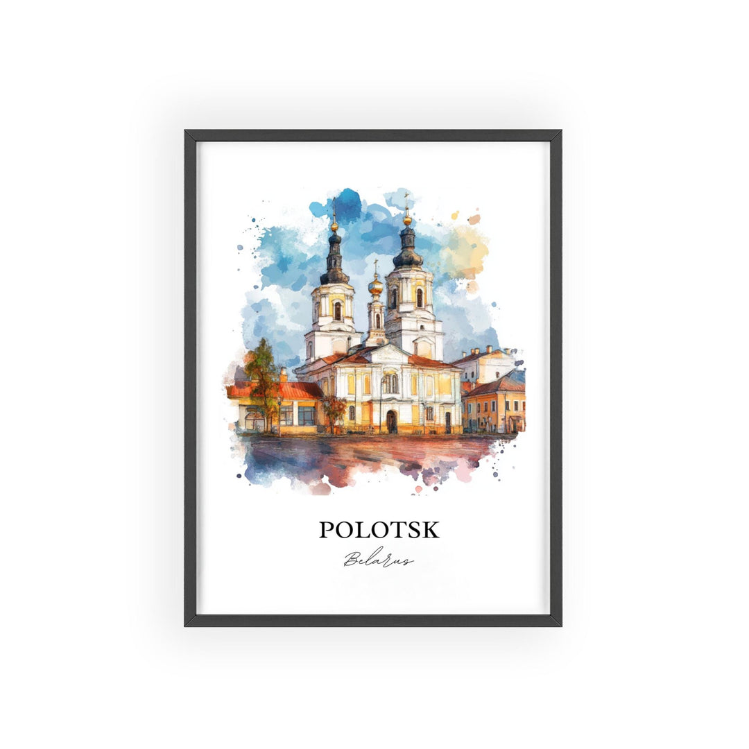Polotsk Wall Art, Vitebsk Region Print, Belarus Watercolor Art, Polotsk Belarus Gift, Travel Print, Travel Poster, Housewarming Gift