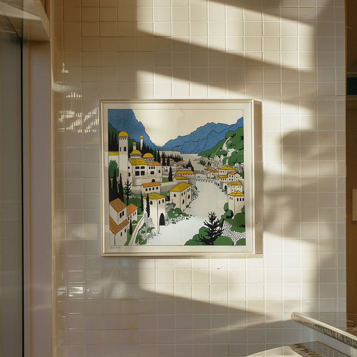 Bosnia and Herzegovina Art, Bosnia Print, Unique Bosnia Herzegovina Art, Bosnia Gift, Travel Poster, Housewarming Gift