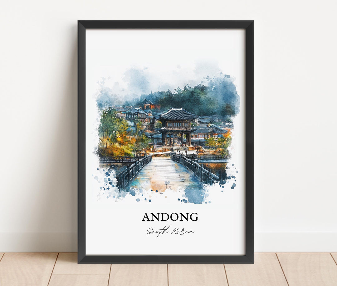 Andong Travel Print Wall Art Nakdong River Wall Hanging Home Décor Andong-Si Gift Art Lovers South Korea Art Lover Gift Andong Poster