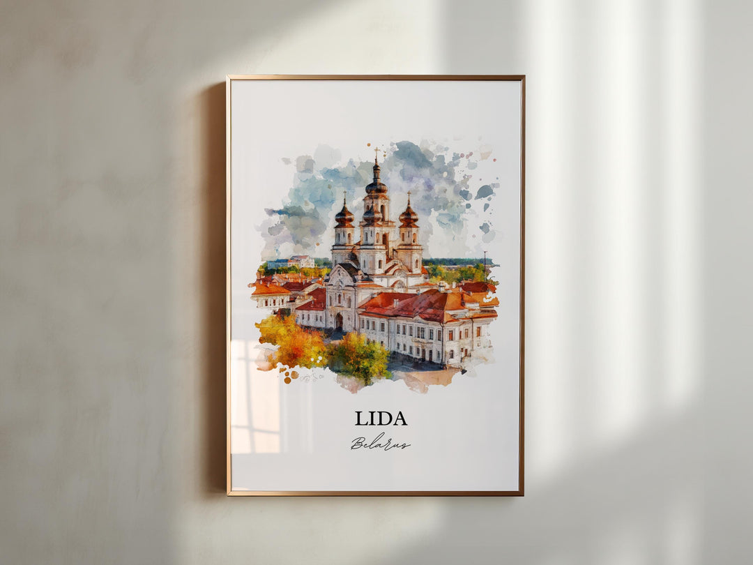 Lida Belarus Wall Art, Lida Print, Belarus Watercolor Art, Lida Belarus Gift, Travel Print, Travel Poster, Housewarming Gift