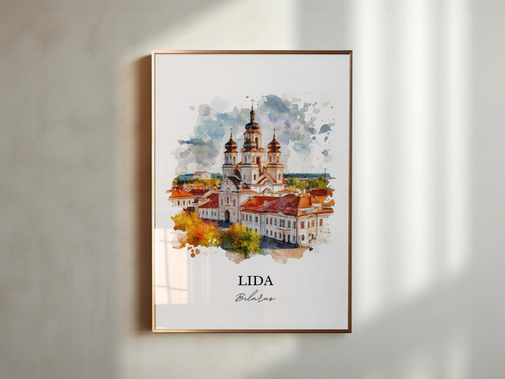 Lida Belarus Wall Art, Lida Print, Belarus Watercolor Art, Lida Belarus Gift, Travel Print, Travel Poster, Housewarming Gift