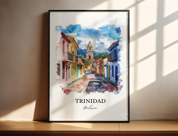 Trinidad Bolivia Wall Art, La Santísima Trinidad Print, Bolivia Watercolor Art, Bolivia Gift, Travel Print, Travel Poster, Housewarming Gift
