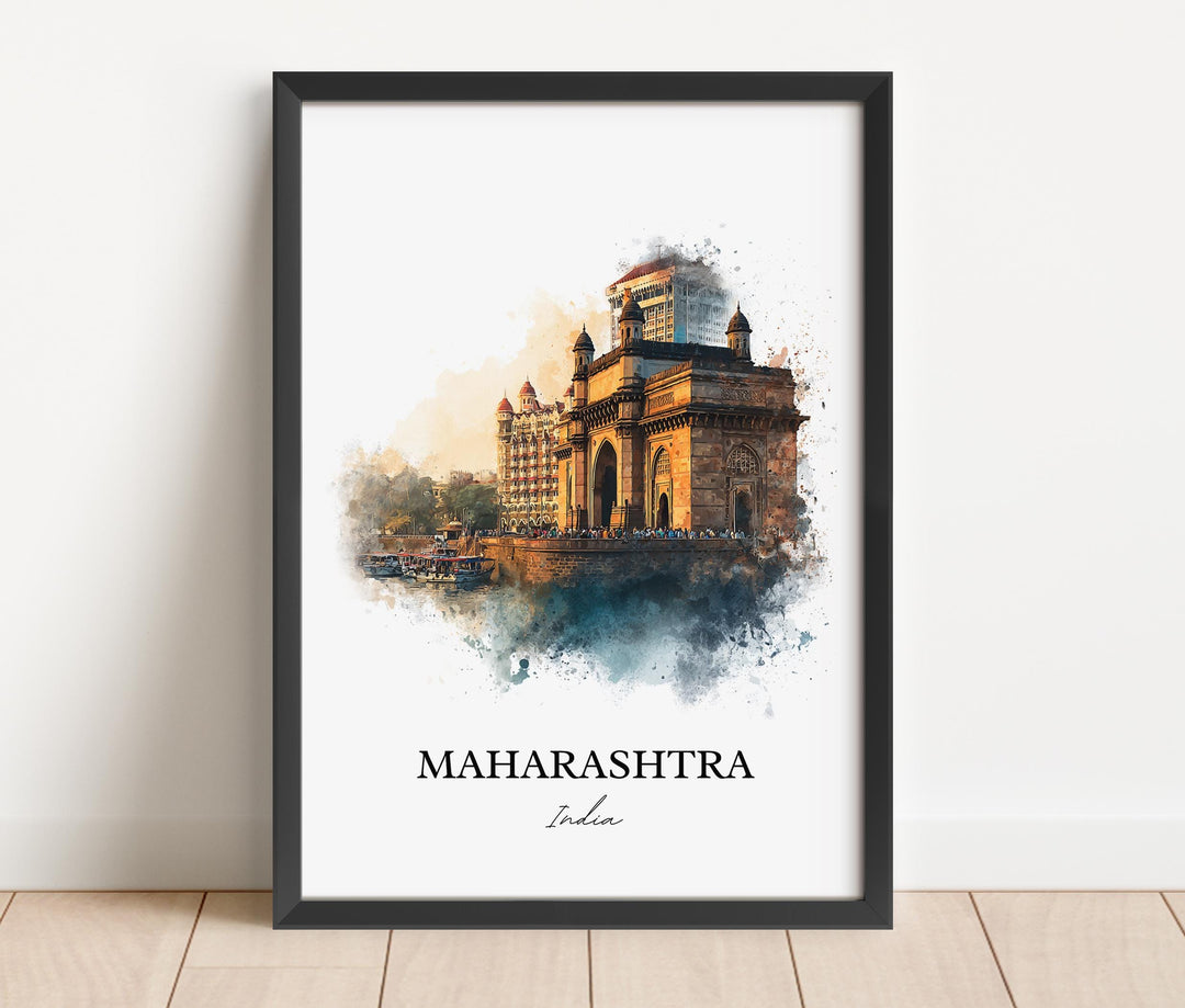 Maharashtra Wall Art, Maharashtra Print, India Watercolor Art, Maharashtra Gift, Maharashtra Travel Print, Travel Poster, Housewarming Gift