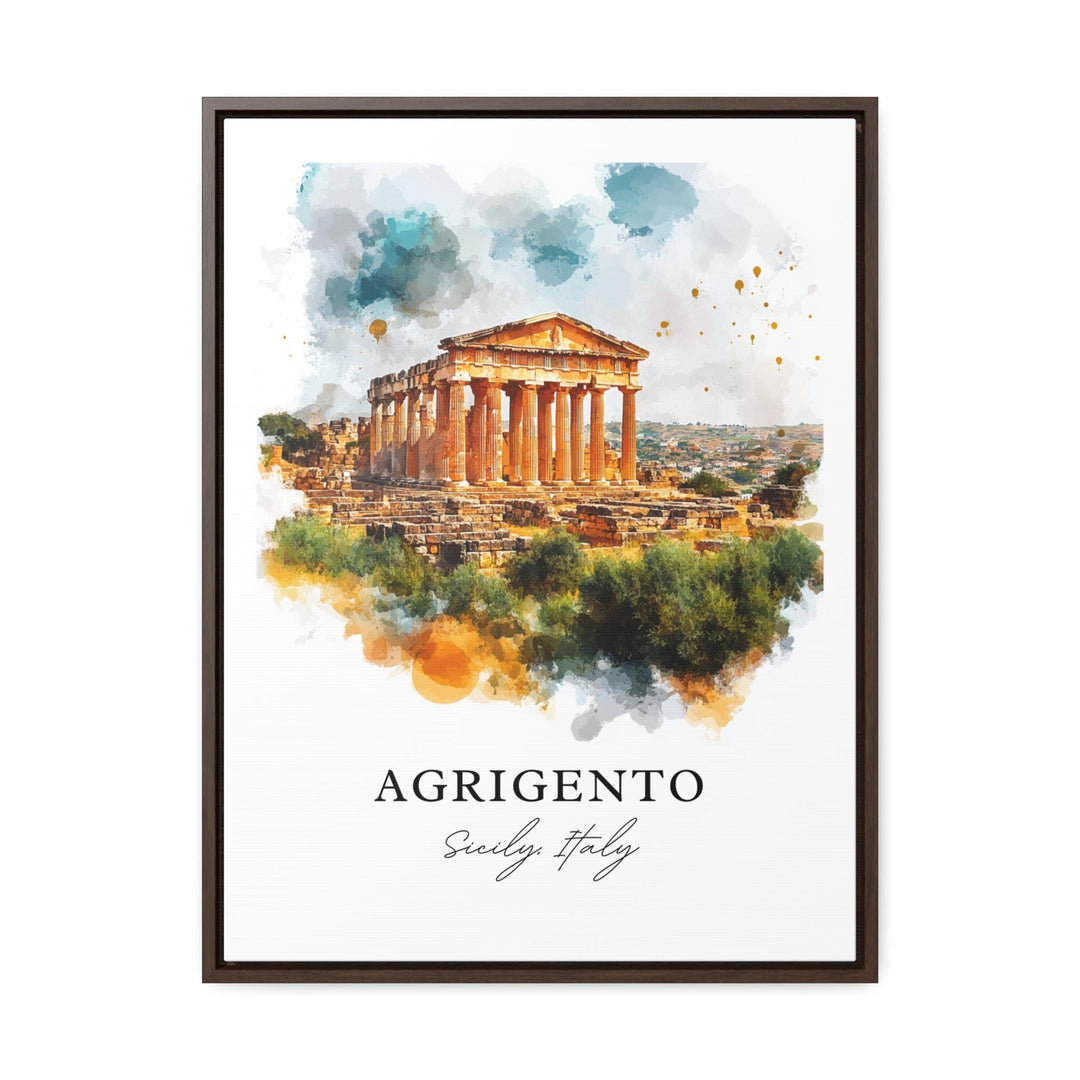 Agrigento Wall Art, Sicily Italy Print, Sicily Watercolor Art, Agrigento Gift, Travel Print, Travel Poster, Housewarming Gift