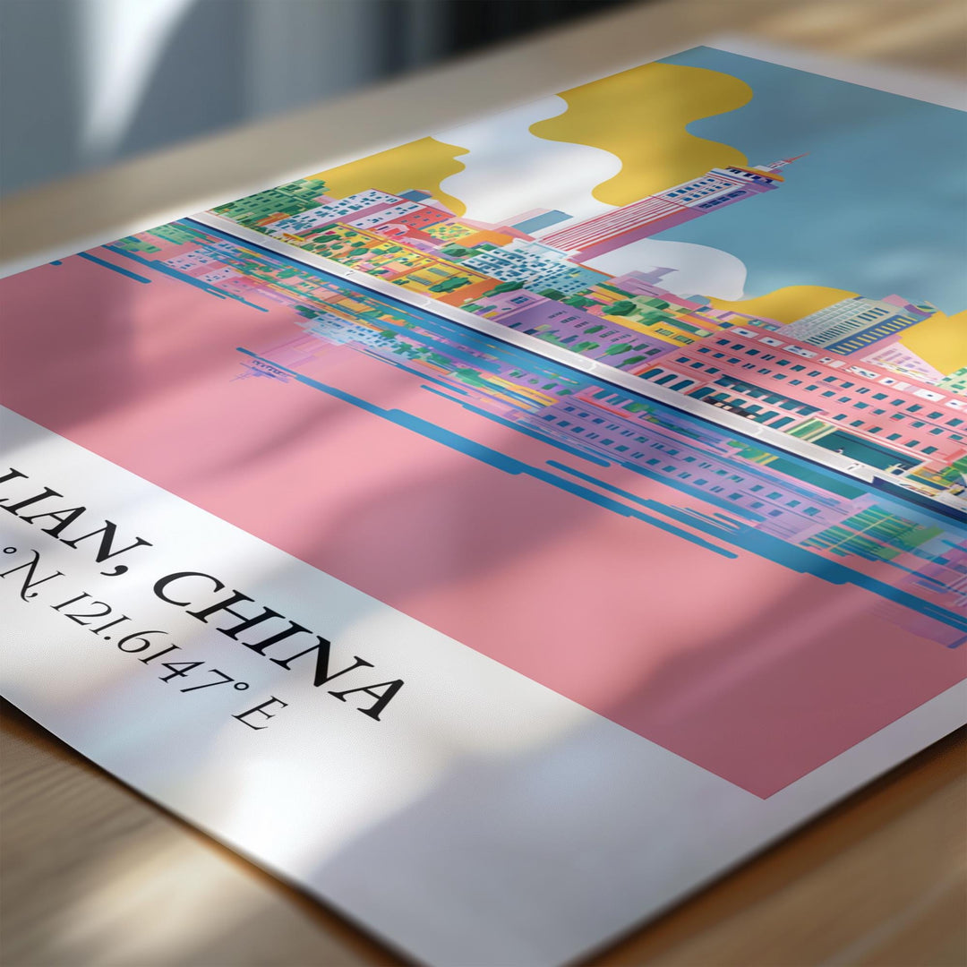 Dalian China Art, Dalian Retro Travel Art, Dalian Home Decor, Dalian China Gift, China Travel Art, Travel Prints, Housewarming Gift