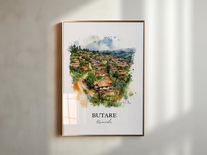 Butare Rwanda Wall Art, Rwanda Print, Rwanda Watercolor Art, Rwanda Gift, Travel Print, Travel Poster, Housewarming Gift
