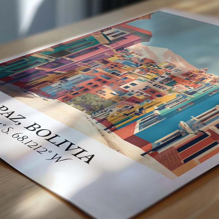 La Paz Art, La Paz Retro Travel Art, La Paz Bolivia Home Decor, Bolivia Gift, Bolivia Travel Art, Travel Prints, Housewarming Gift