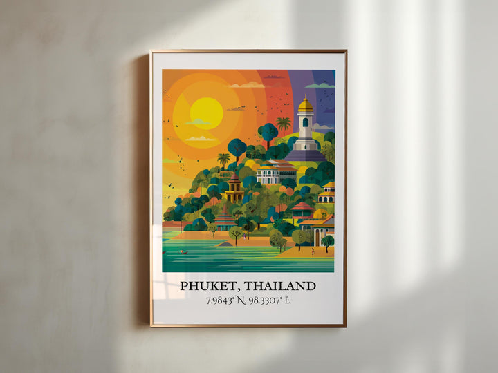Phuket Art, Phuket Retro Travel Art, Phuket Thailand Home Decor, Thailand Gift, China Travel Art, Travel Prints, Housewarming Gift