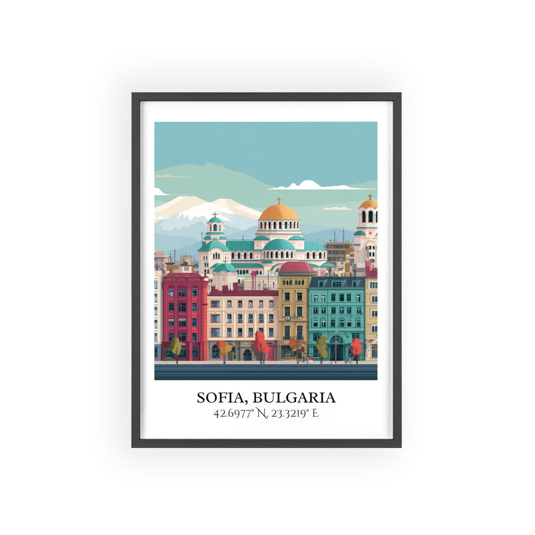 Sofia Bulgaria Art, Sofia Retro Travel Art, Sofia Bulgaria Home Decor, Bulgaria Gift, Bulgaria Travel Art, Travel Prints, Housewarming Gift