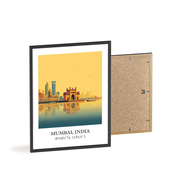 Mumbai Art, Mumbai Retro Travel Art, Mumbai Home Decor, Mumbai India Gift, India Travel Art, Travel Prints, Housewarming Gift