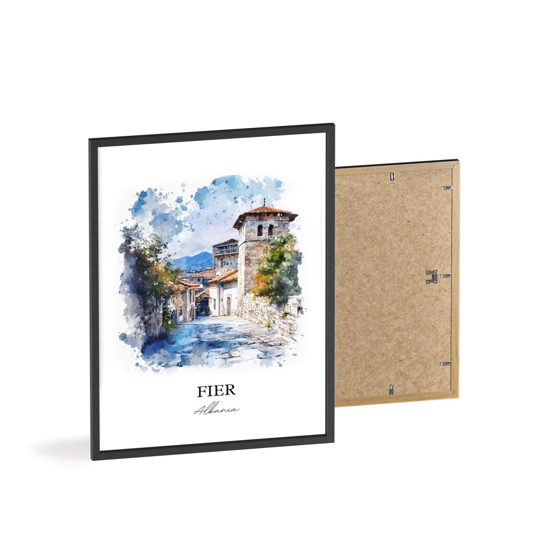 Fier Albania Wall Art, Albania Print, Albania Watercolor Art, Fier Gift, Travel Print, Travel Poster, Housewarming Gift