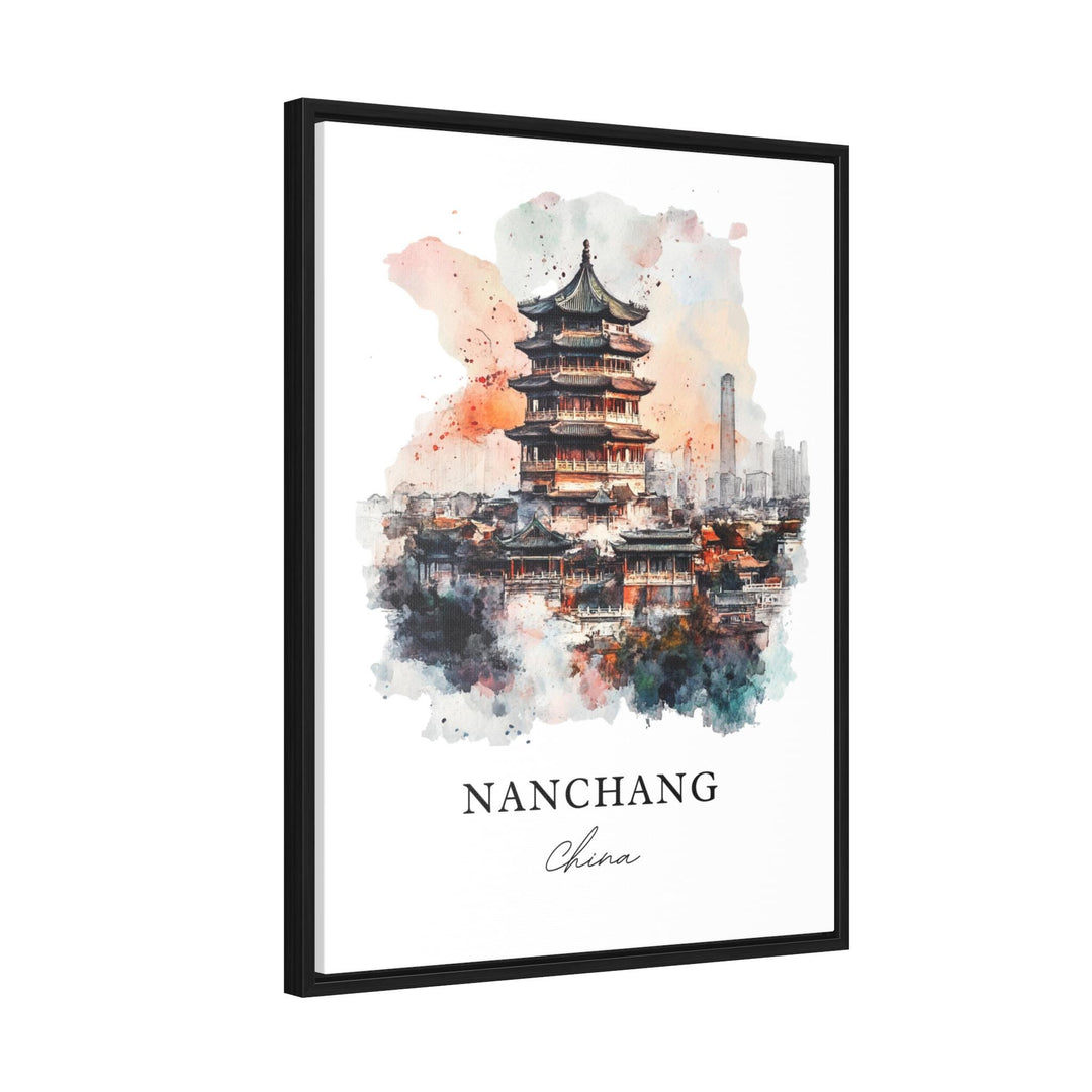 Nanchang Wall Art, Nanchang China Print, Jiangxi Province Watercolor Art, Jiangxi China Gift, Travel Print, Travel Poster, Housewarming Gift
