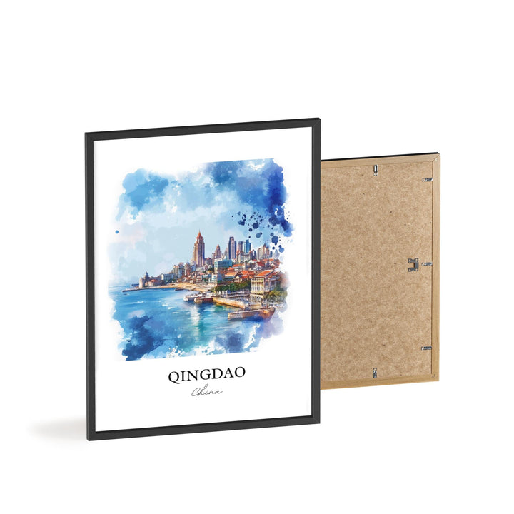 Qingdao Wall Art, Shandong Province Print, China Watercolor Art, Qingdao China Gift, Travel Print, Travel Poster, Housewarming Gift