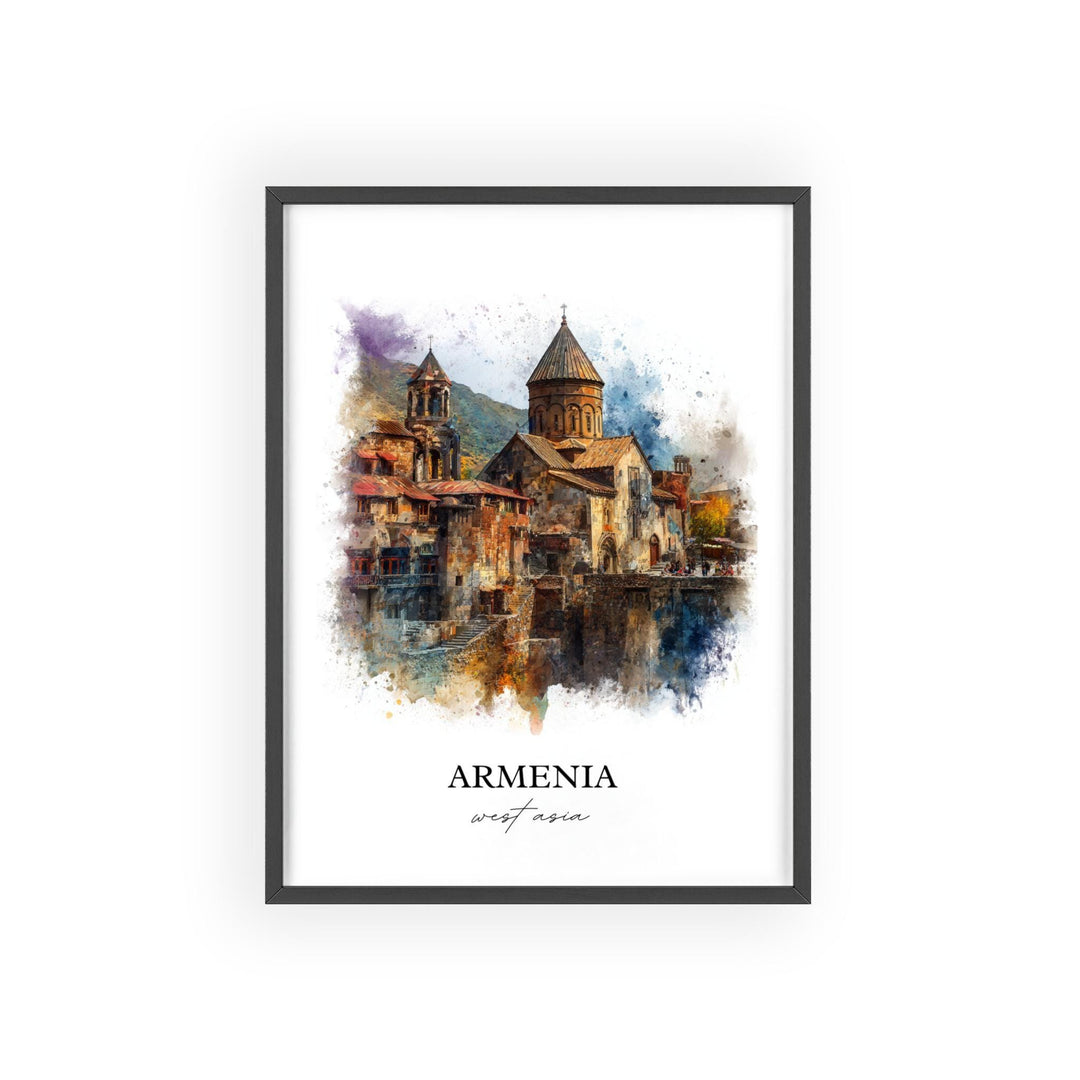Armenia Wall Art, Armenia Print, Armenia Watercolor Art, Armenia Gift, Travel Print, Travel Poster, Housewarming Gift