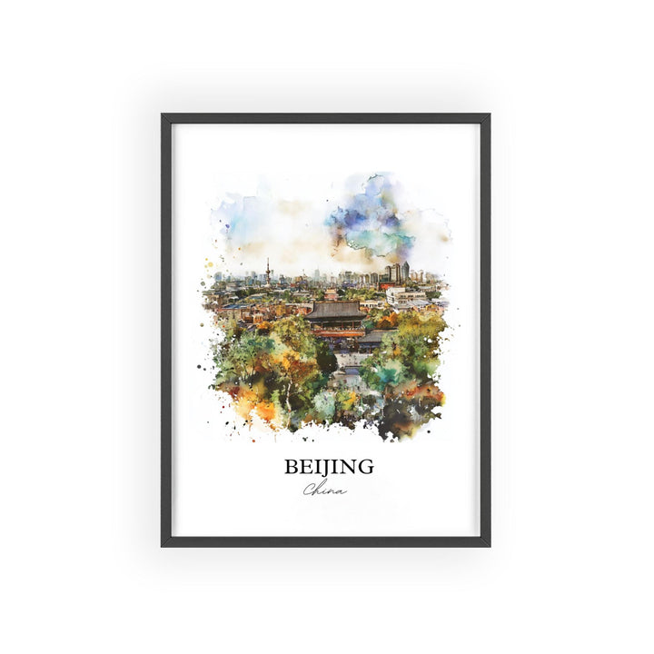 Beijing Wall Art, Beijing China Print, China Watercolor Art, Beijing Gift, Travel Print, Travel Poster, Housewarming Gift