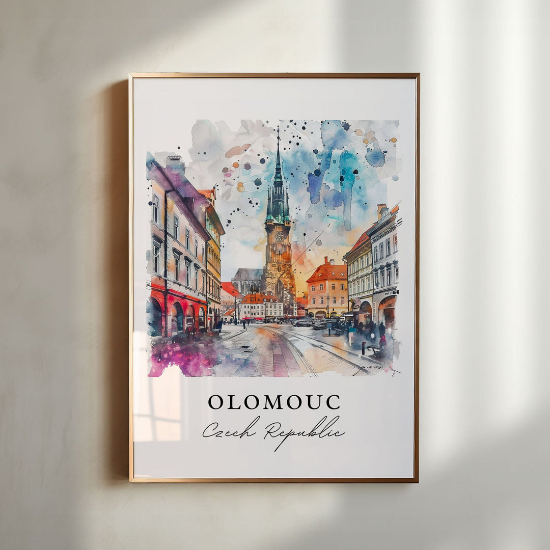 Olomouc Art Print, Czech Republic Print, Olomouc Wall Art, Moravia Gift, Travel Print, Travel Poster, Travel Gift, Housewarming Gift