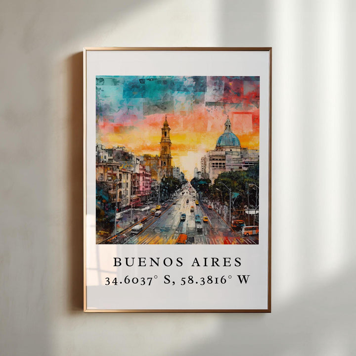 Buenos Aires wall art - Argentina, Buenos Aires poster, Buenos Aires Wedding gift, Birthday present, Custom Text, Personalized Gift