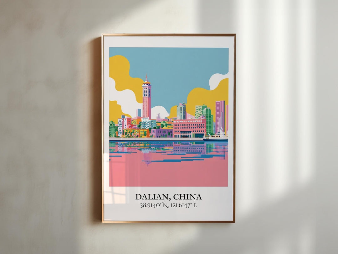 Dalian China Art, Dalian Retro Travel Art, Dalian Home Decor, Dalian China Gift, China Travel Art, Travel Prints, Housewarming Gift