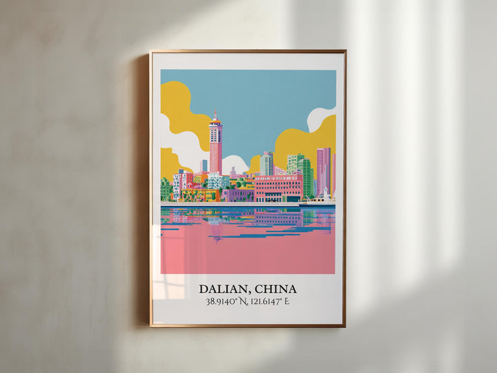 Dalian China Art, Dalian Retro Travel Art, Dalian Home Decor, Dalian China Gift, China Travel Art, Travel Prints, Housewarming Gift