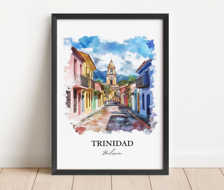 Trinidad Bolivia Wall Art, La Santísima Trinidad Print, Bolivia Watercolor Art, Bolivia Gift, Travel Print, Travel Poster, Housewarming Gift