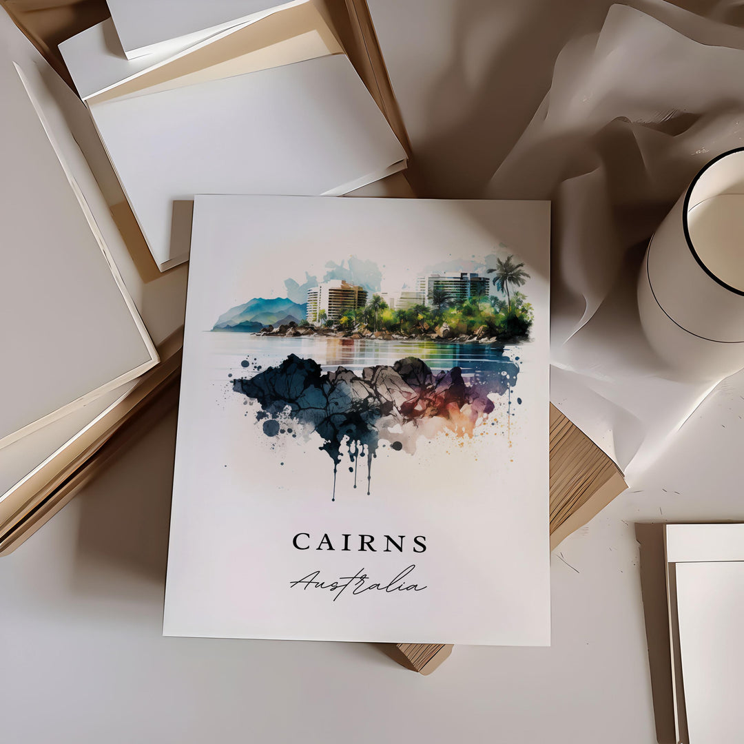 Cairns wall art - Australia, Cairns poster, Cairns Australia Wedding gift, Birthday present, Custom Text, Personalized Travel Gift