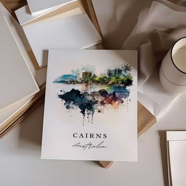 Cairns wall art - Australia, Cairns poster, Cairns Australia Wedding gift, Birthday present, Custom Text, Personalized Travel Gift