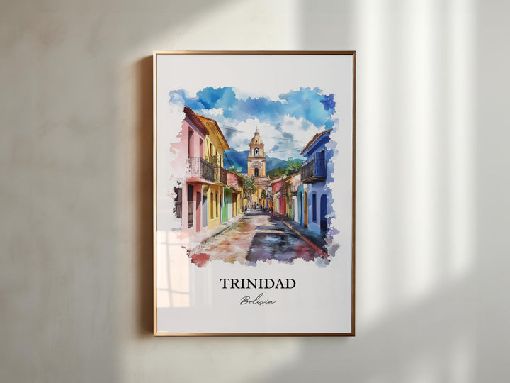 Trinidad Bolivia Wall Art, La Santísima Trinidad Print, Bolivia Watercolor Art, Bolivia Gift, Travel Print, Travel Poster, Housewarming Gift