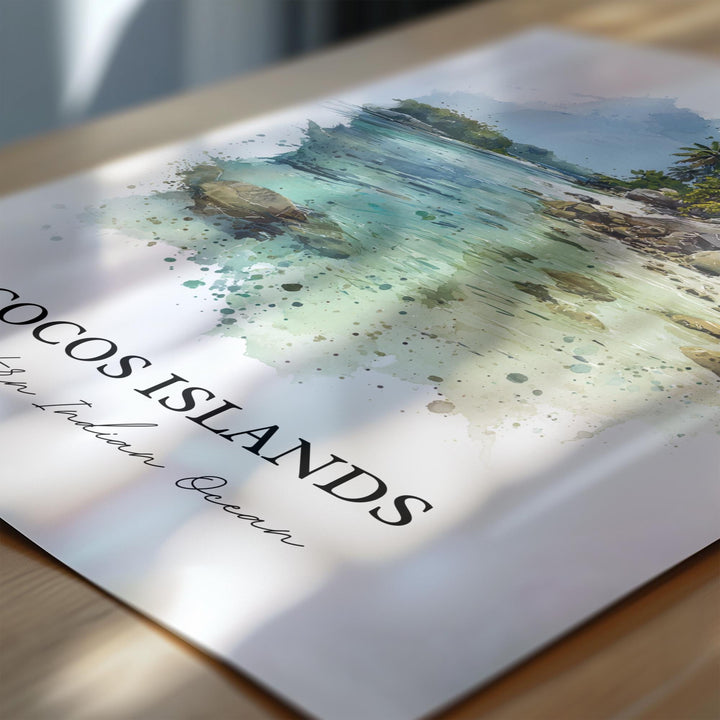 Cocos Islands Wall Art, Eastern Indian Ocean, Cocos Islands Artwork, Cocos Islands Gift, Travel Print, Travel Poster, Housewarming Gift