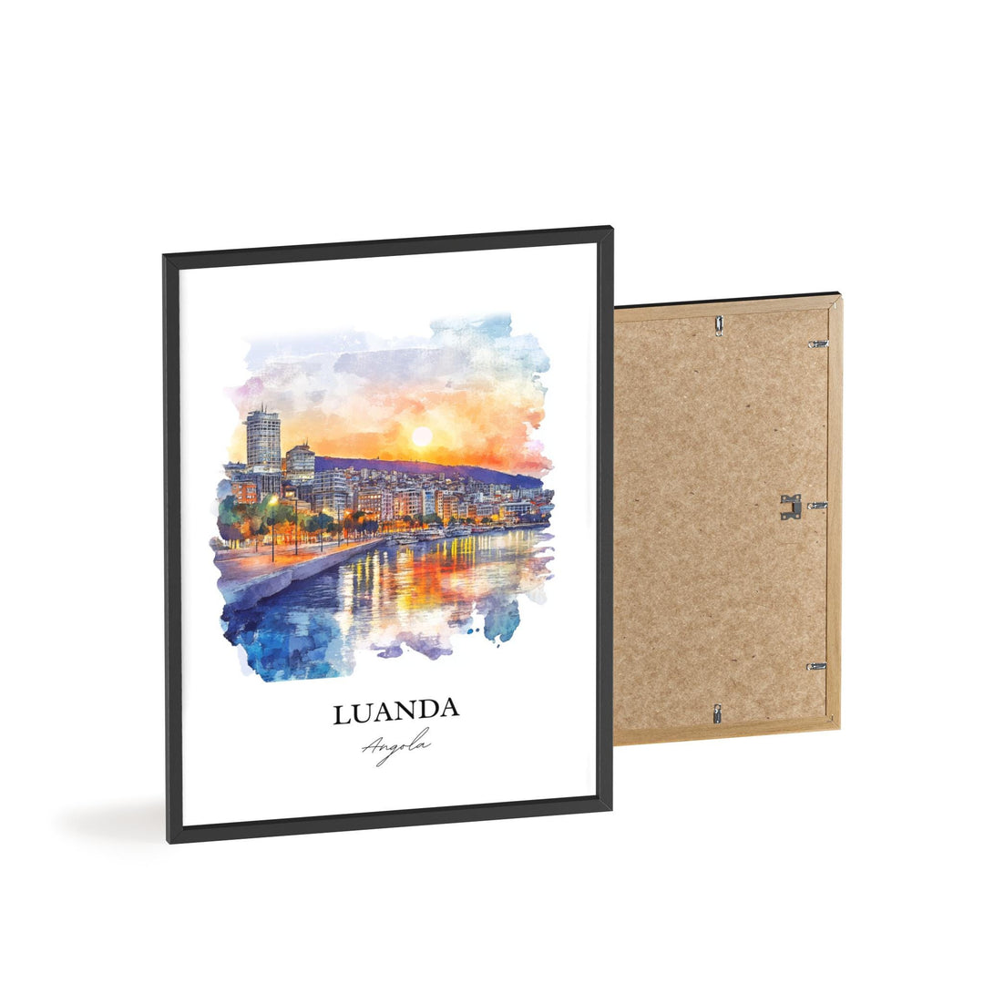 Luanda Wall Art, Luanda Angola Print, Angola Watercolor Art, Luanda Angola Gift, Travel Print, Travel Poster, Housewarming Gift