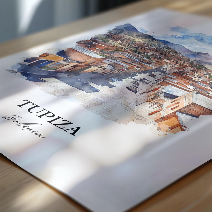Tupiza Bolivia Wall Art, Potosí Print, Bolivia Watercolor Art, Tupiza Bolivia Gift, Travel Print, Travel Poster, Housewarming Gift