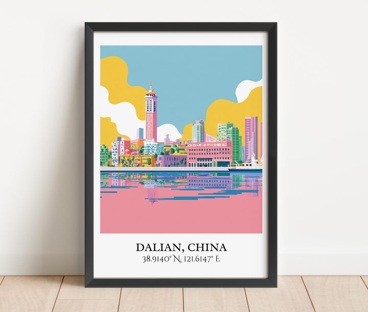 Dalian China Art, Dalian Retro Travel Art, Dalian Home Decor, Dalian China Gift, China Travel Art, Travel Prints, Housewarming Gift