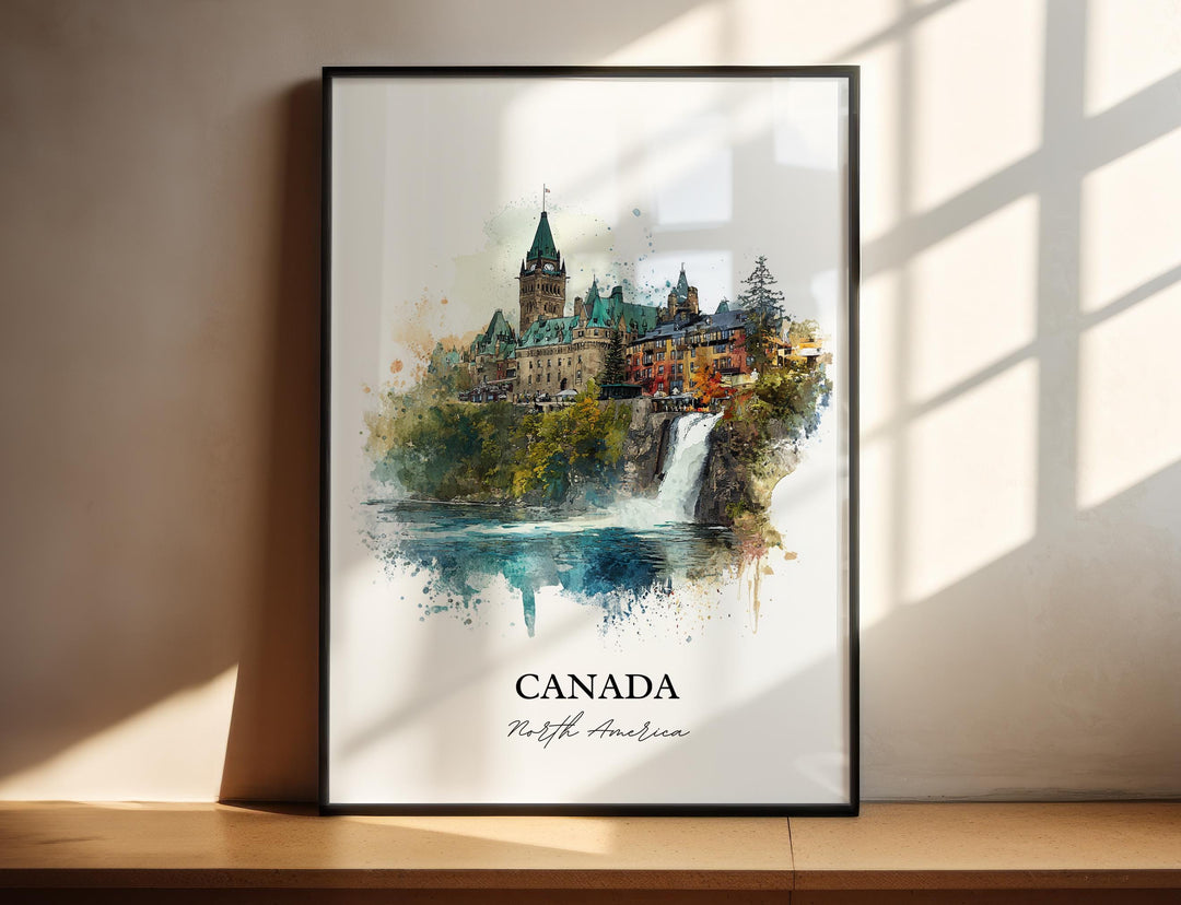 Canada Wall Art, Canada Print, Canada Watercolor Art, Canada Country Gift, Travel Print, Travel Poster, Housewarming Gift