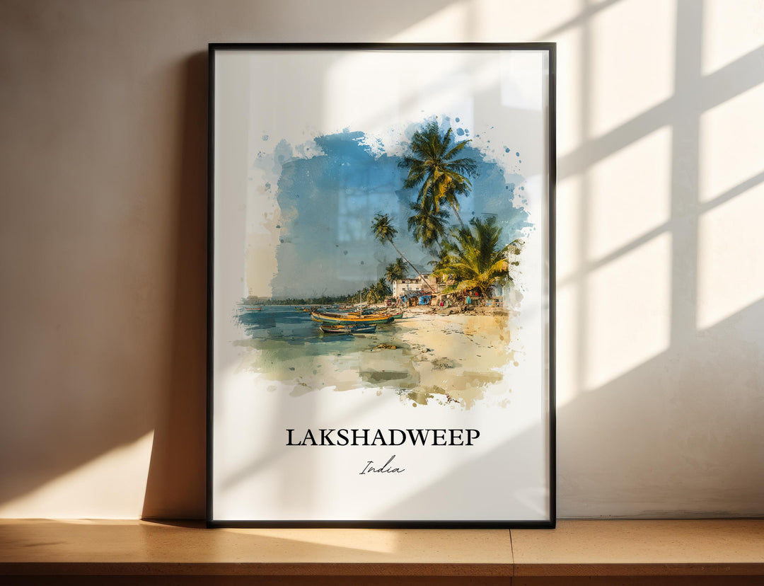 Lakshadweep Wall Art, Lakshadweep India Print, India Watercolor Art, Lakshadweep Gift, Travel Print, Travel Poster, Housewarming Gift