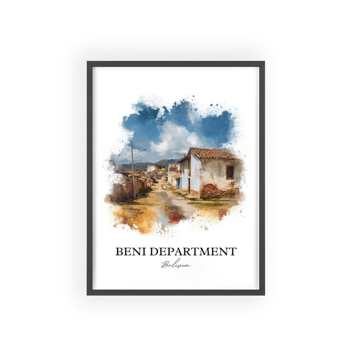 Beni Bolivia Wall Art, Beni Department Print, Bolivia Watercolor Art, Bolivia Gift, Bolivia Travel Print, Travel Poster, Housewarming Gift