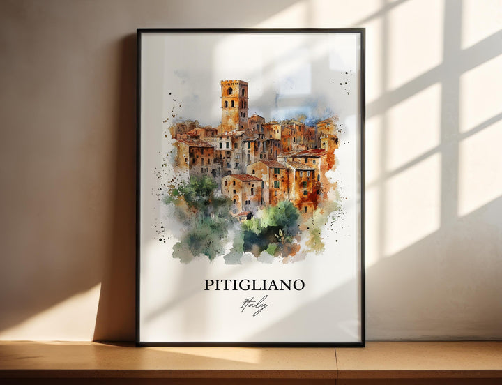 Pitigliano Wall Art, Grosseto Province Print, Italy Watercolor Art, Pitigliano Italy Gift, Travel Print, Travel Poster, Housewarming Gift