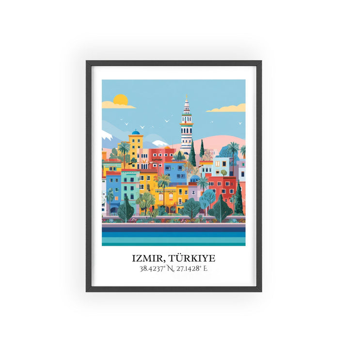 Izmir Turkey Art, Izmir Retro Travel Art, Izmir Home Decor, Izmir Turkey Gift, Turkey Travel Art, Travel Prints, Housewarming Gift
