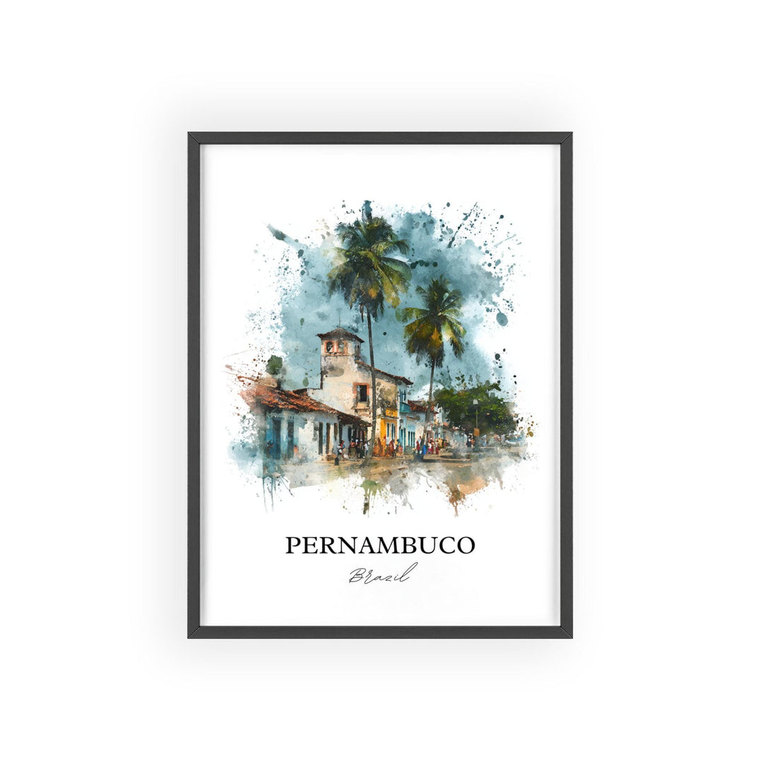 Pernambuco Brazil Wall Art, Pernambuco Print, Pernambuco Watercolor Art, Pernambuco Gift, Travel Print, Travel Poster, Housewarming Gift