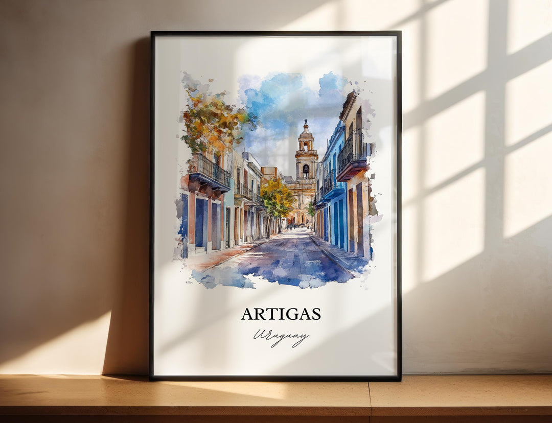 Artigas Uruguay Wall Art, Uruguay Print, Uruguay Watercolor Art, Artigas Gift, Travel Print, Travel Poster, Housewarming Gift