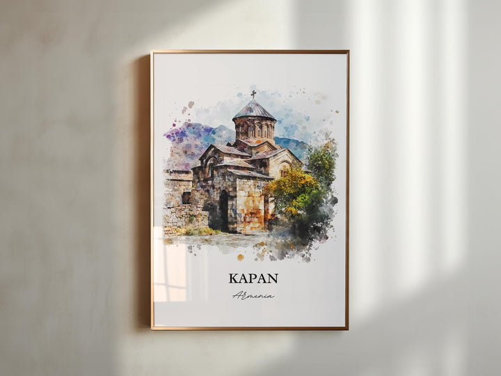 Kapan Armenia Wall Art, Syunik Province Print, Armenia Watercolor Art, Kapan Armenia Gift, Travel Print, Travel Poster, Housewarming Gift