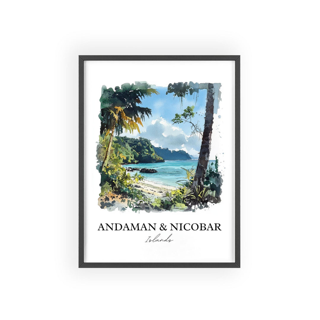 Andaman and Nicobar Wall Art, Andaman Island Print, India Watercolor, Nicobar island Gift, Travel Print, Travel Poster, Housewarming Gift