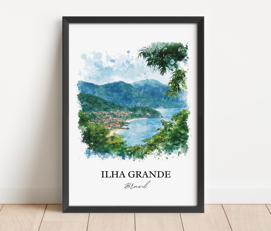 Ilha Grande Wall Art, Rio de Janeiro Print, Brazil Watercolor Art, Ilha Grande Gift, Travel Print, Travel Poster, Housewarming Gift