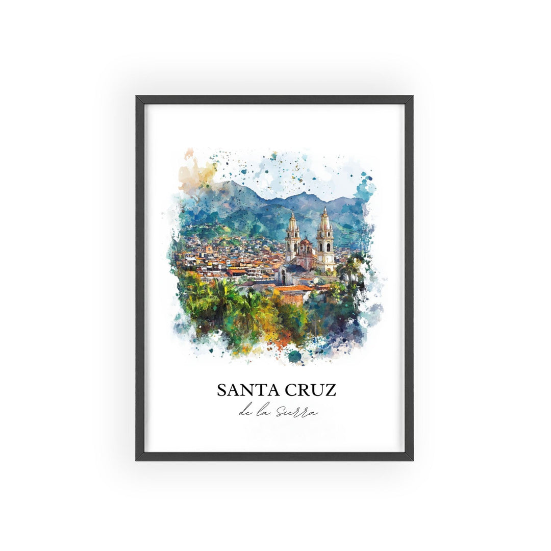 Santa Cruz de la Sierra Art, Bolivia Print, Bolivia Watercolor, Santa Cruz de la Sierra Gift, Travel Print, Travel Poster, Housewarming Gift