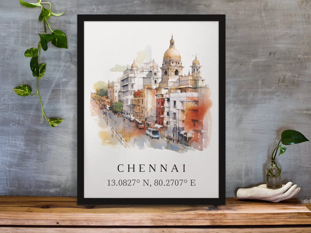 Chennai wall art - India, Chennai poster, Wedding gift, Birthday present, Custom Text, Personalised Gift