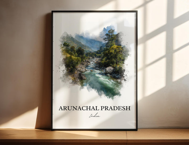 Arunachal Pradesh Wall Art, India Print, India Watercolor Art, Arunachal Pradesh Gift, India Travel Print, Travel Poster, Housewarming Gift