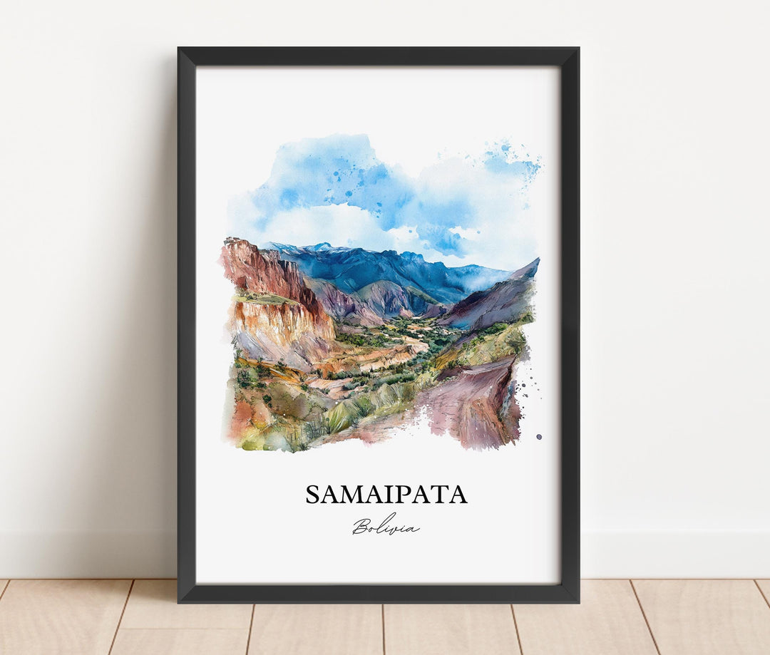 Samaipata Wall Art, Amboró National Park Print, Bolivia Watercolor, Samaipata Bolivia Gift, Travel Print, Travel Poster, Housewarming Gift