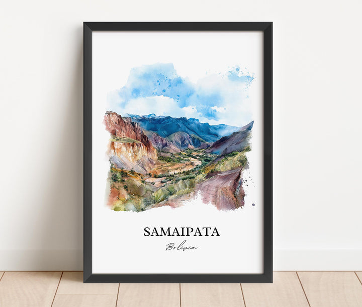 Samaipata Wall Art, Amboró National Park Print, Bolivia Watercolor, Samaipata Bolivia Gift, Travel Print, Travel Poster, Housewarming Gift