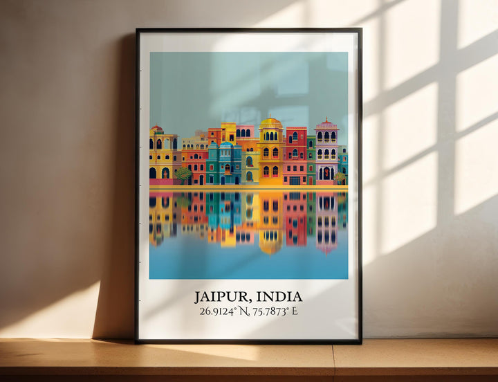 Jaipur India Art, Jaipur Retro Travel Art, Jaipur Home Decor, Jaipur Gift, India Travel Art, Travel Prints, Housewarming Gift