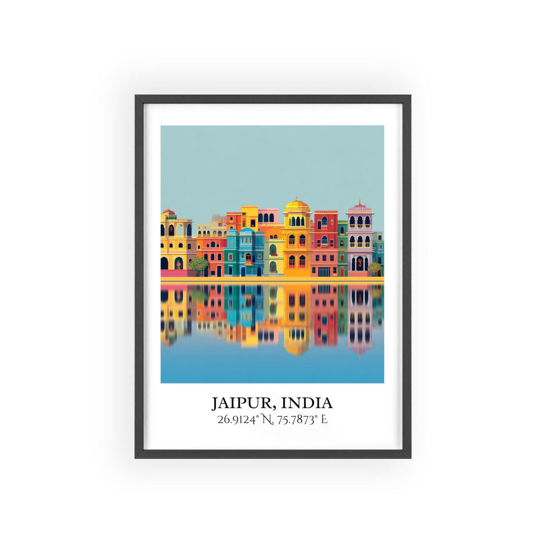 Jaipur India Art, Jaipur Retro Travel Art, Jaipur Home Decor, Jaipur Gift, India Travel Art, Travel Prints, Housewarming Gift